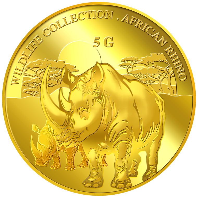 5g Rhinoceros Gold Medallion