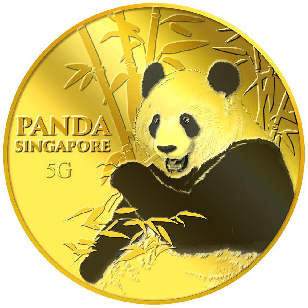 5g SG Giant Panda (Series 3) Gold Medallion