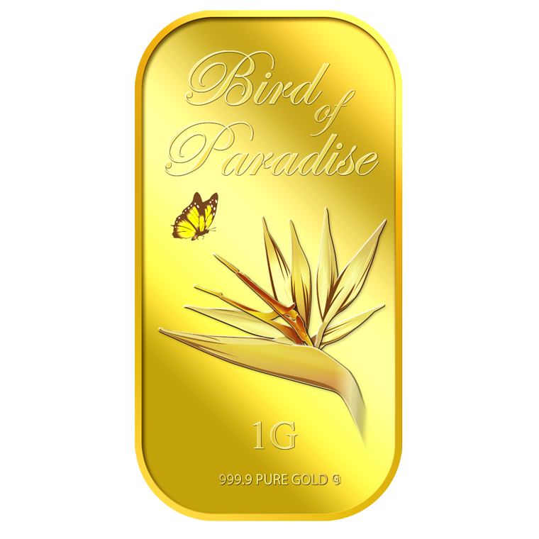 1g Bird of Paradise Gold Bar