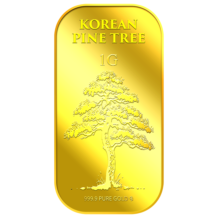 1g Korean Pine Tree Gold Bar