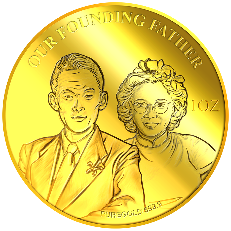 1Oz SG Founding Father (Series 3) (Blissful Marriage) Gold Medallion